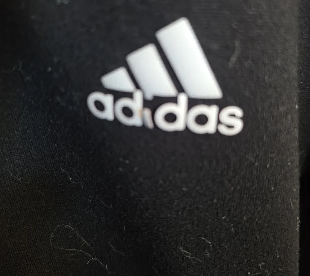 adidas Black Zip-Up Track Jacket with White Logo